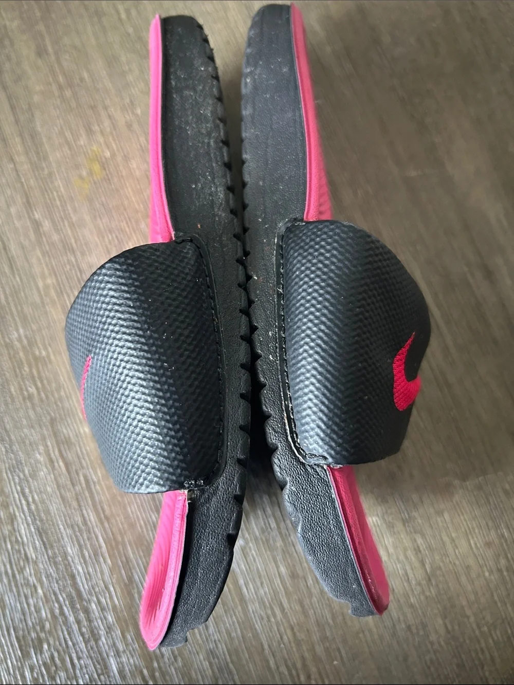 Nike Kids Hot Pink and Black Slide Sandals, Sz. 11C.